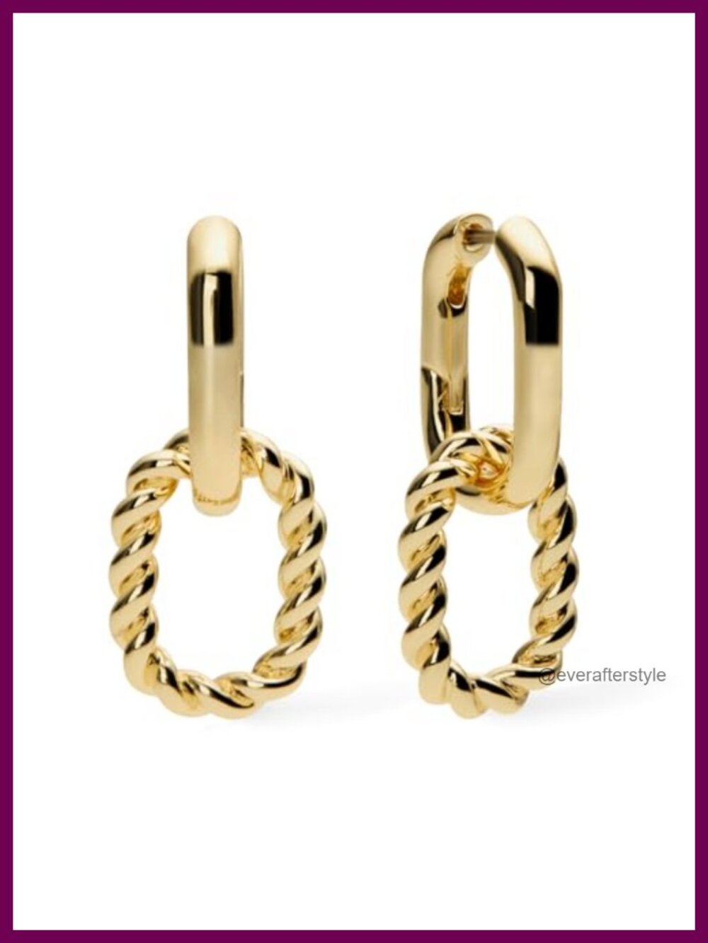 14K Gold Plated Double Hoop Earrings, Removable Second Hoop